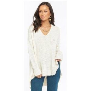 Show Me Your Mumu Hug Me Tunic Sweater Side Slits Cream New